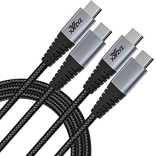 XYYZYZ USB C Cables [6.6 ft 2 Pack ] 60W 3.1A PD Type C Fast Charging Cable Type C Charging Cord Compatible with Samsung Galaxy, MacBook Air/Pro, iPad Pro, iPad Air 2020, Pixel – Black