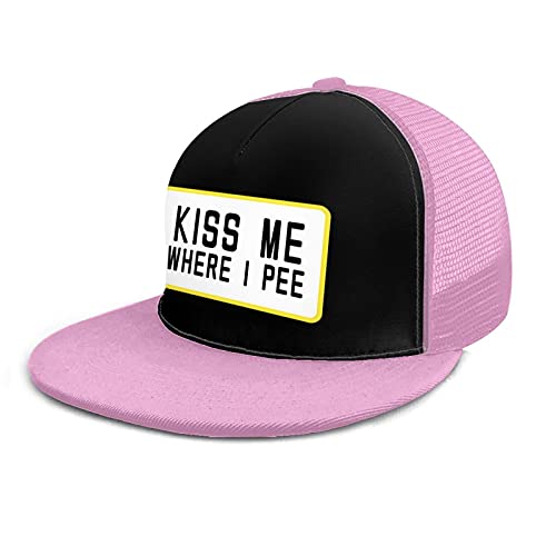 kiss me Where i Pee Hat Sandwich Vintage Adjustable Baseball Caps Sun Cap Unisex Outdoor Pink
