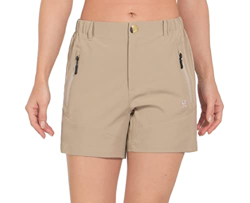 Little Donkey Andy Women’s Quick Dry Stretch 5 Inch Shorts Hiking Camping Travel Golf Khaki Size M