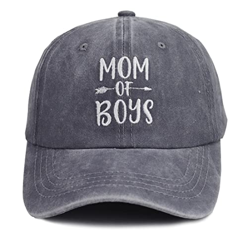 KKMKSHHG Women’s Baseball Cap, Boy Mom Mama Gift, Embroidered Adjustable Vintage Distressed Cotton Dad Hat