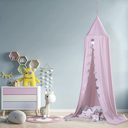 Kids Bed Canopy – Play Tent with Dome Hanging from Ceiling for Girls Boys Room – Reading Nook Princess Castle – Girl Bedroom Decor – Mosquito Net On Crib Beds – Bedroom Nursery Baby Corner – Pink