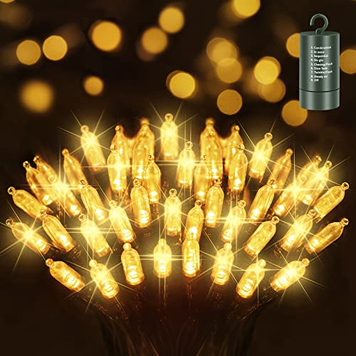 Battery Christmas Lights, 36ft 100LED Christmas Mini String Lights,8 Modes Battery Operated Fairy String Lights, Waterproof Christmas Tree Lights for Home, Garden,Christmas Decorations(Warm White)