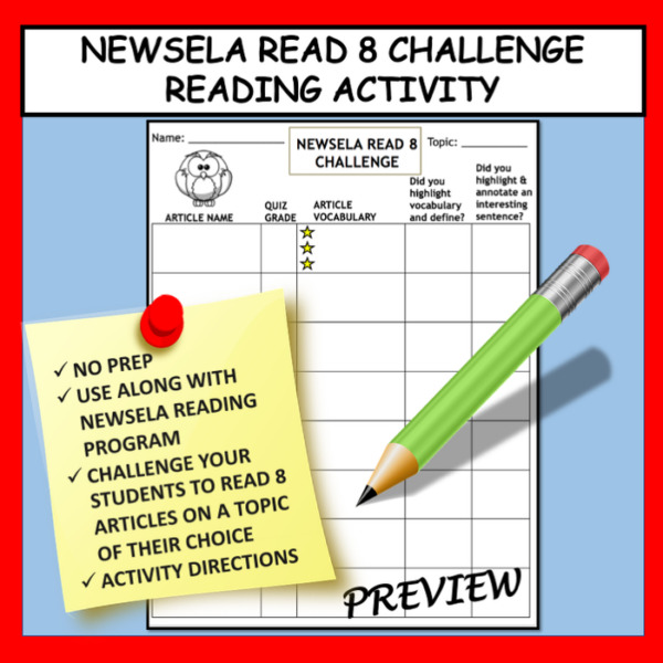 NEWSELA READING ACTIVITY: READ 8 CHALLENGE LOG – INFORMATIONAL TEXT