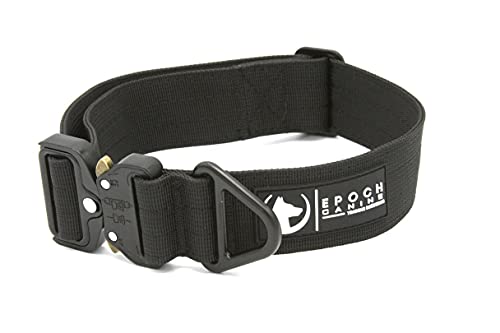 Epoch Canine – Tactical Dog Collar Military Dog Collar Heavy Duty Dog Collars Thick Dog Collar Wide Dog Collar Tactical Dog Collar for Large Dogs Quick Release Dog Collar (Large, Black)
