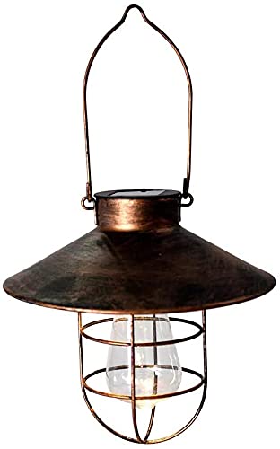 zxccv Outdoor Solar Lanterns, Courtyard Decoration, Retro Solar Lanterns, Iron Decoration, Waterproof, Suitable for Homes, Gardens, Corridors, Corridors and Other Occasions
