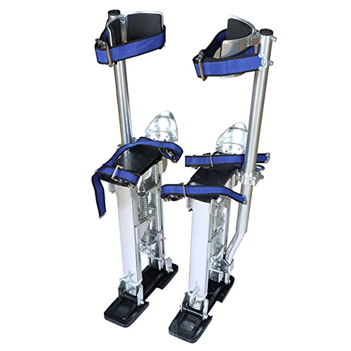 marddpair Drywall Stilts 24-40 inch Grade Adjustable Auminum Tool Stilt for Painting or Cleaning – Silver