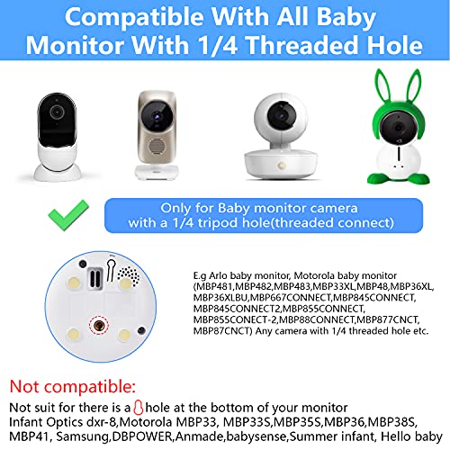 Flexible Clip Mount Compatible with Owlet, Motorola and Other Baby Monitor Camera with 1/4 Threaded Hole Without Tools or Wall Damage – White | The Storepaperoomates Retail Market - Fast Affordable Shopping