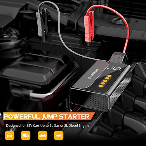 Jump Starter with Air Compressor,1000A 10400mAh Battery Jump Starter(up to 6L Gas or 3L Diesel Engines) 150PSI Tire Inflator,12V Car Jump Starter Battery Booster with Fast Battery Charger 3.0 | The Storepaperoomates Retail Market - Fast Affordable Shopping