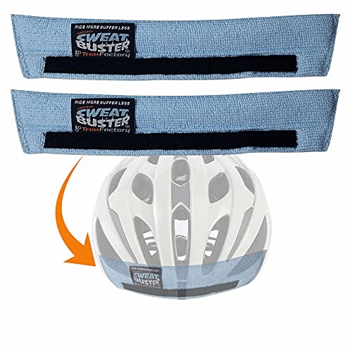 Sweat Buster Skinny – Bike Helmet Sweatband – Stops Sweat Dripping, Premium Comfort, Simple Helmet Integration & Quick Removal for Washing. Mountain Biking, Road Biking, Cycling (Light Blue, Single)