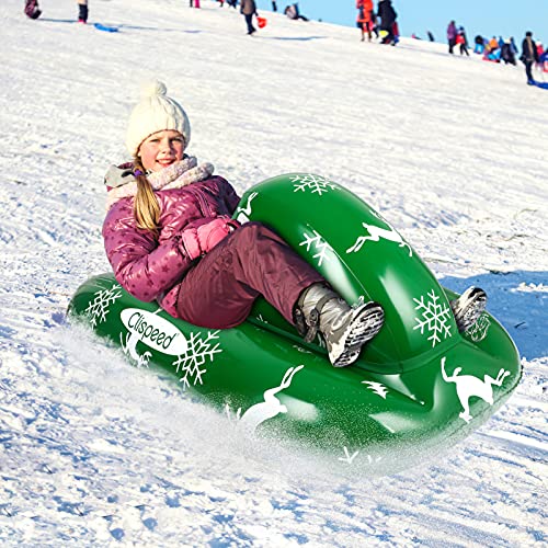 CLISPEED Snow Sled for Kids Adult,Inflatable 47 Inch Gaint Heavy Duty Snow Sledding Tube with Reinforced Handles Thickened PVC Winter Outdoor Toys