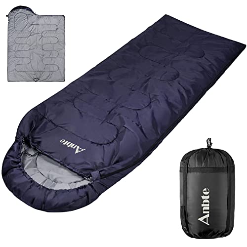 Sleeping Bag for Adults, Anbte 0℉ Sleeping Bag for Cold-Weather 3-4 Seasons Camping Sleeping Bags Waterproof Portable Sleep Bag Extra Large for Men Women Camping Hiking Outdoor Travel (7.6ftX2.8ft)