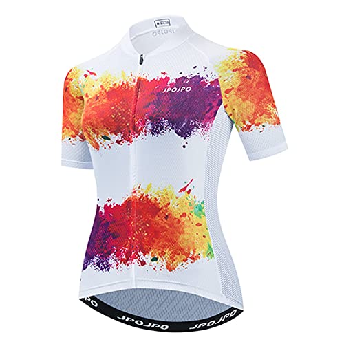 Weimostar Women’s Cycling Bike Jersey Short Sleeve with 3 Rear Pockets,Cycling Biking Shirt Full Zipper Breathable Quick Dry