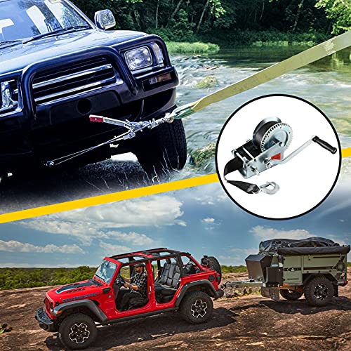 3500lbs Cable Crank Winch, AUXMART Boat Trailer Winch with 23 FT Strap and Hook, 2 Ways Heavy Duty Hand Winch for ATV, Trailer, Boat, Truck | The Storepaperoomates Retail Market - Fast Affordable Shopping