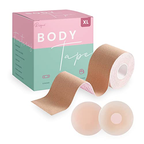 XL Boob Tape Breast Lift Tape for Contour Lift & Fashion | Boobytape Athletic Tape for Breasts | Body Tape for Lift & Push up in All Clothing Fabric Dress Types | Waterproof Sweatproof Invisible