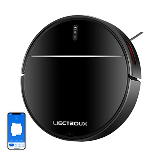 Liectroux M7S Pro Hybrid Robot Vacuum Cleaner, Smart Dynamic Navigation, Super Suction 4000Pa, Great for Cleaning Your Dog or Cat’s Fur. Sweep and mop, WiFi,, Quiet, Auto-Recharge