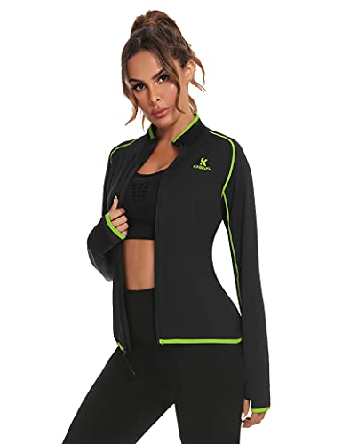 kabeifu Thin Sweatshirt Zip Up Jacket – Women’s Sports Jacket Lightweight Breathable Fabric Workout Jacket Suitable for All Kinds of Sports Like: Fitness, Basketball, Running, Jogging（s-xxl） (green, M)