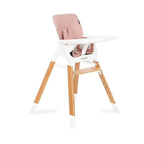 Dream On Me Nibble Wooden Compact High Chair in Pink| Light Weight | Portable |Removable seat Cover I Adjustable Tray I Baby and Toddler | The Storepaperoomates Retail Market - Fast Affordable Shopping