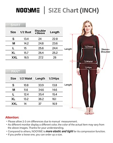 NOOYME Thermal Underwear for Women Base Layer Women Cold Weather,Long Johns for Women Classic Red | The Storepaperoomates Retail Market - Fast Affordable Shopping