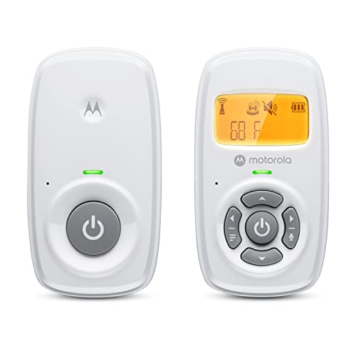 Motorola AM24 Audio Baby Monitor with LCD Screen – 1000ft Range, Secure & Private Connection, Two-Way Talk, Room Temperature Sensor, Portable Parent Unit (Built-in Rechargeable Battery)