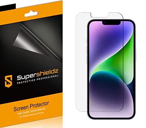 (6 Pack) Supershieldz Designed for iPhone 14 / iPhone 13 / iPhone 13 Pro (6.1 inch) Screen Protector, High Definition Clear Shield (PET)