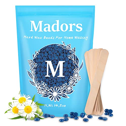 Hard Wax Beads for Hair Removal – Madors 1lB Wax Beans Kit for Brazilian Underarms Body and Chest Large Refill Pearl Beads for Wax Warmer
