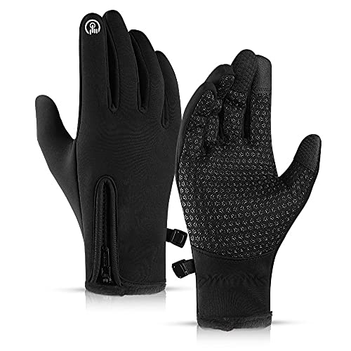 Jeniulet Mens Winter Gloves -30℉ Thick Warm 100% Fully Waterproof Touch Screen Anti-Slip Fullfinger Gloves