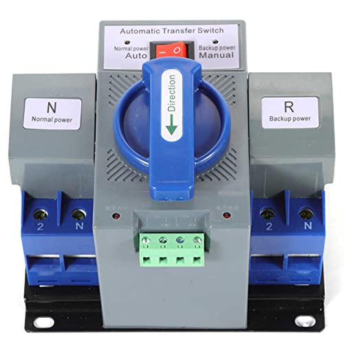 CNCEST Generator Transfer Switch,Dual Power Automatic Transfer Switch 50HZ/60HZ 2P 63A Dual Power Generator Changeover Switch 110V
