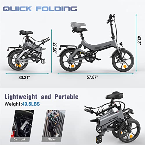 HITWAY Electric Bike for Adults,500W/36V/8.4Ah Ebike with Removable Battery,16 Inch Folding Electric Bicycles,15.5MPH/35-70KM,3 Riding Modes,IP54 | The Storepaperoomates Retail Market - Fast Affordable Shopping