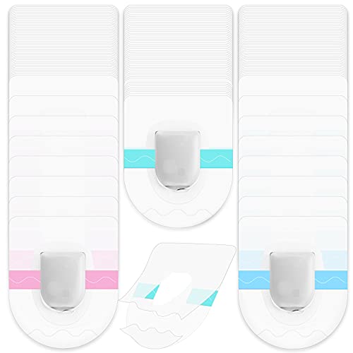 100 Pack Shower Waterproof Patch Compatible with Omnipod Adhesive Patches Transparent Waterproof Adhesive Patches Overpatch Long Lasting Sweatproof Continuous Monitor Protection,Green Pink Blue
