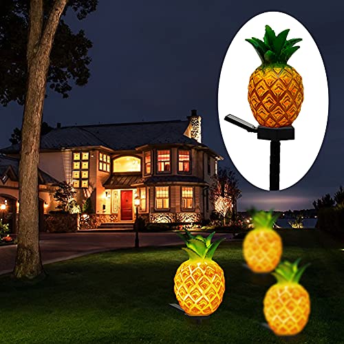 Yuhoo Solar Garden Stakes Lights, Outdoor Waterproof Pineapple Decorative Solar Landscape Stake Night Lights for Pathway Lawn Patio Yard Home Ornament(Yellow), free size | The Storepaperoomates Retail Market - Fast Affordable Shopping