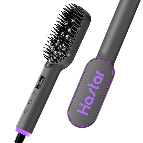 Hastar Hair Straightener Brush,Negative Ion Straightening Brush,Hair Straightener Comb for Women,30s Fast Heating with 6 Temp Mode for Smooth Frizz-Free Hair,Anti-Scald & Auto-Off