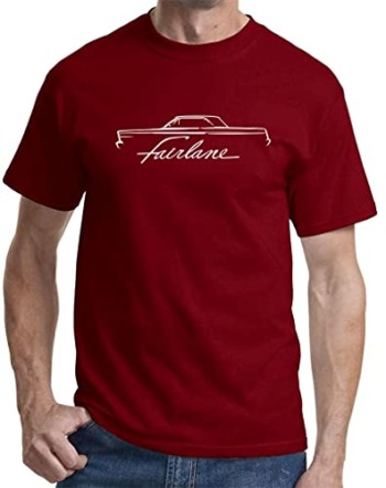1965 Ford Fairlane Hardtop Classic Outline Design Print Tshirt XXX-Large Maroon | The Storepaperoomates Retail Market - Fast Affordable Shopping