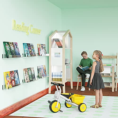 ILYXY Acrylic Bookshelf, 2 Pack 24 Inch Wall Mounted Floating Bookshelf for Kids, Clear Wall Mounted Nursery Bookshelves, Invisible Bathroom Shelves 50% Thicker with 8 Free Screw Sets | The Storepaperoomates Retail Market - Fast Affordable Shopping
