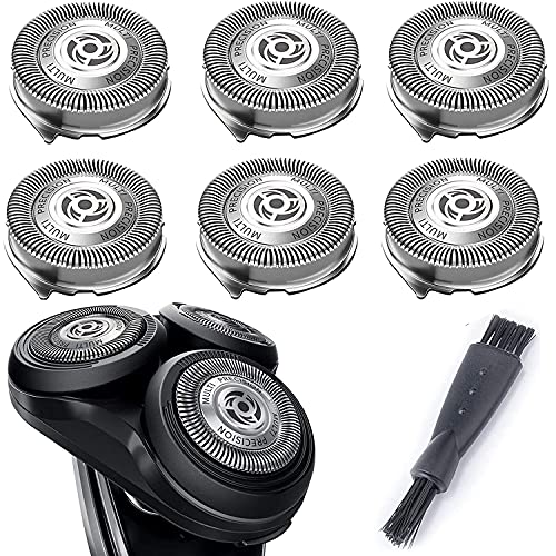 SH50/52 Replacement Heads Fit for Philips Norelco Series 5000 Electric Shavers Razor Blade Compatible with Phillips Series 5000 (S5xxx), AquaTouch (S5xxx), PowerTouch (PT8xx, PT7xx), 6-Pack& Brush