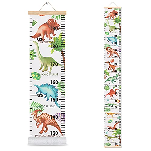 HIFOT Kids Dinosaur Growth Chart Height Measuring Chart, Canvas Wall Hanging Rulers for Baby Children Kids Boys Bedroom Decor