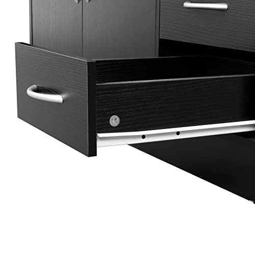 Goujxcy Beauty Salon Storage Cabinet Salon Spa Equipment Drawer Station, Rectangular Beauty Salon Storage Barber Cabinet with 5 Drawers & 7 Compartments (Black) | The Storepaperoomates Retail Market - Fast Affordable Shopping