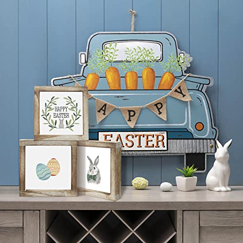 Easter Decorations Farmhouse Easter Home Decor Easter Signs 36 Interchangeable Sayings with 3 Wooden Frames Easter Spring Decorations for Office and Living Room Tiered Tray Decor Table Desk Wall Decor Seasonal Decoration Holiday Gift | The Storepaperoomates Retail Market - Fast Affordable Shopping