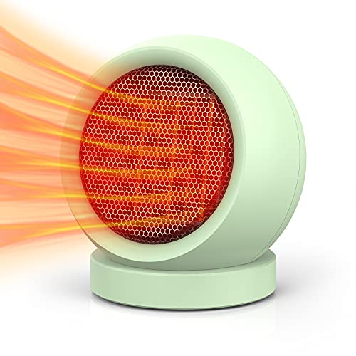 Coolfor Space Heater,PTC Ceramic Electric Desktop Heater High Output Fan for Home Bedroom Office Desk Indoor Use(Green)