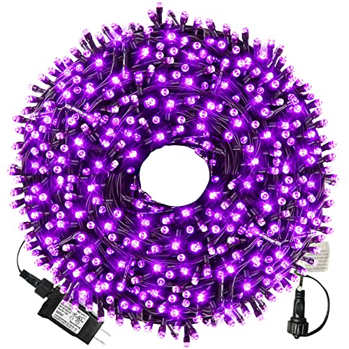 XTF2015 105ft 300 LED Christmas String Lights, End-to-End Plug 8 Modes Christmas Lights – UL Certified – Outdoor Indoor Fairy Lights Christmas Tree, Patio, Garden, Party, Wedding, Holiday (Purple)