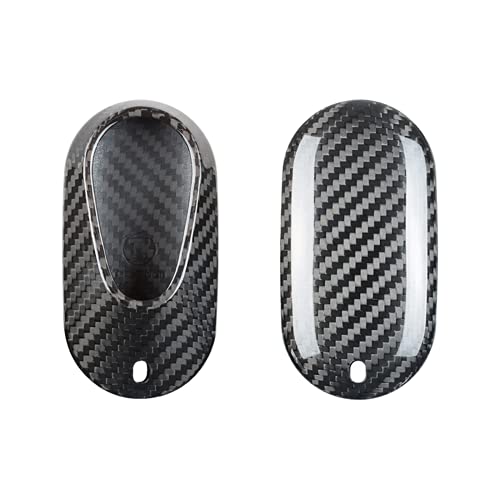 Kwak’s Carbon Fiber Key Fob Case Cover for 2021 2022 Benz Maybach Mercedes S450L Key Cover Compatible with S400L S500L Key Shells Buckle（Black Type A）