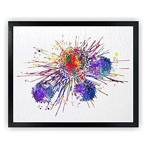 Dignovel Studios 8X10 Unframed T-Cells Immune Cells Medical Art Science Histology T Cell Attacking Cancer Art Oncology immunology Clinic Office Wall Decor DN633