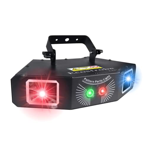 Pattern Party Light, Four Beam Effect,Scan Pattern Lights, Party Lights by DMX Control, Stage Lights for Festive – Home Dance Party Disco Bar Club Light Projecter