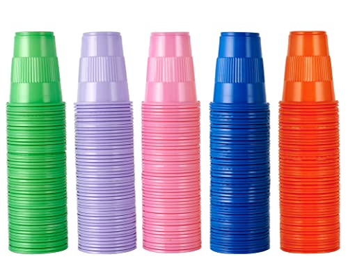 500 Pack 5 oz Plastic Cups, Disposable Drinking Cups, Bathroom Cups in Assorted Colors Can Be Used As Tasting Cups, Party Tumblers, Jello Shot Cups, and Dental Cups