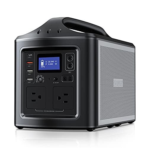 ORICO Portable Power Station 500w/ 650w Peak, Solar Battery Generator, 561Wh Backup Power Supply, 110V AC Output/60W PD for Camping, Trip, CPAP, Emergency and More