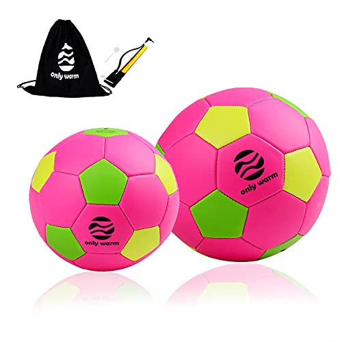 only warm Soccer Balls Size 2 Size 3 Toddler Soccer Ball Youth Baby Kids with Needle Pump Bag Gift (Pink)