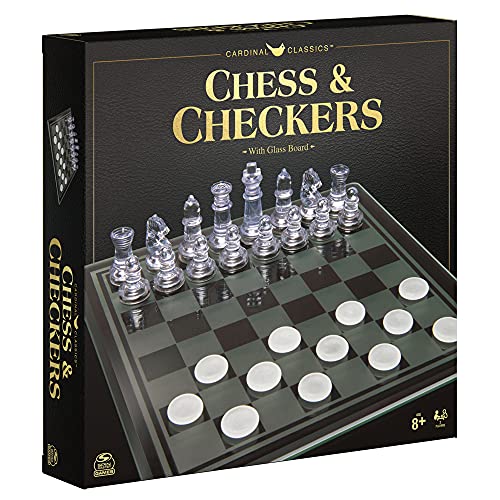 Chess & Checkers Set with Glass Board