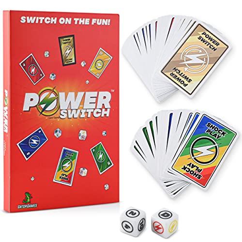 Power Switch Card Game: Addictive, Competitive Family Card Games for Kids and Adults, Strategy Test for 2-6 Players, Dynamic Card and Dice Game for a Fun Game Night