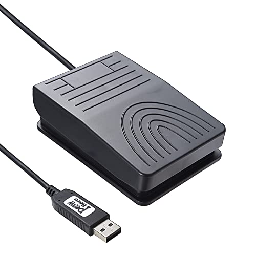 Powboro USB Foot Pedal, USB Foot Switch Video PC Game Hands Free Footswitch One Key Control Program Computer Mouse Keyboard HID for Transcription, Push to talk,Zoom,Streaming, Gaming