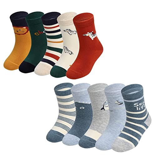 HUMAN FEELINGS Boys Fun athletic Socks Bright Colors Pack of 10…