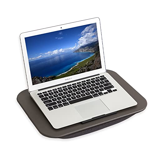HLead Laptop Lap Desk Home Office Laptop Tray Portable Laptop Desk with Whole Mouse Pad Single Cushion Phone Tablet Slots Fits Up to 15 Inch Laptops